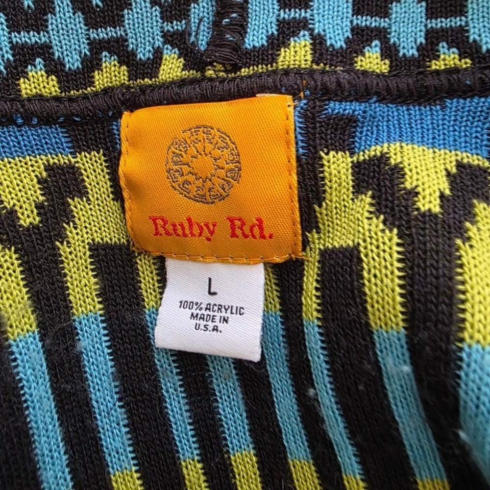 Ruby Rd Geometric Pattern Boho Cardigan Sweater T… - image 3